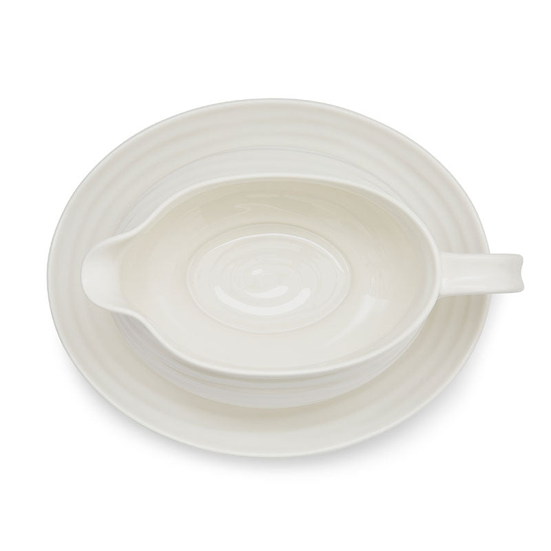 White Gravy Boat and Stand