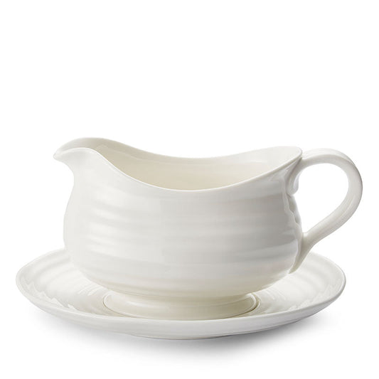 White Gravy Boat and Stand
