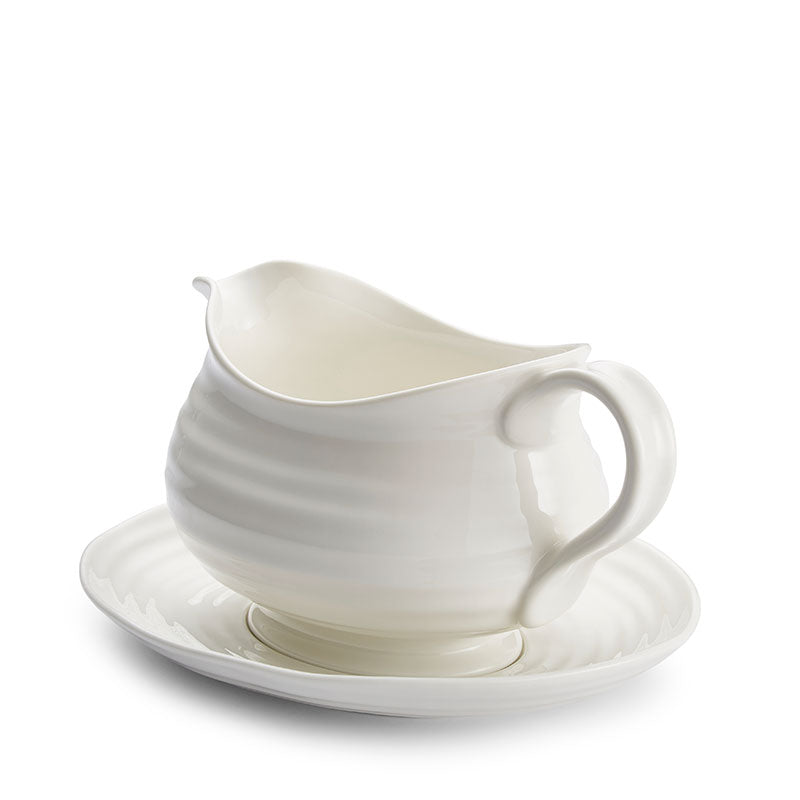 White Gravy Boat and Stand