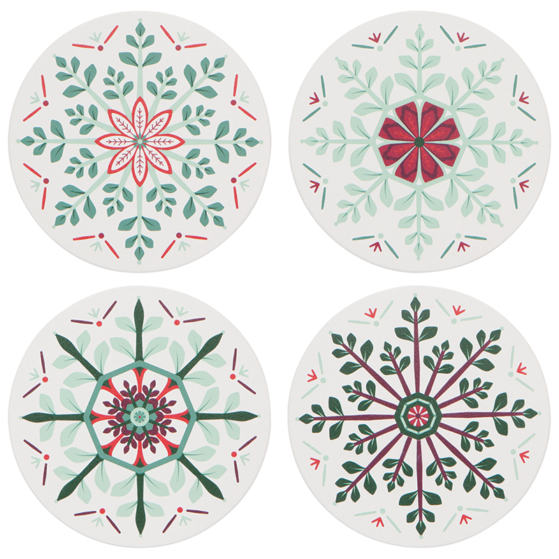 Set of 4 Good Tidings Thirsty Stone Coasters