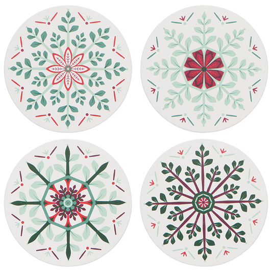 Set of 4 Good Tidings Thirsty Stone Coasters